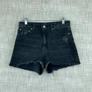 BDG Womens Size 27 Girlfriend High Rise distressed jean shorts 1588